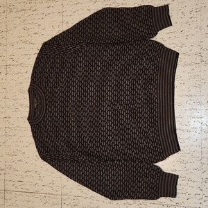 Harry Rosen Knit Pullover Crewneck Sweater Brown, Black & Gray